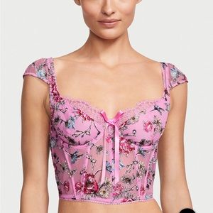BRAND NEW Victoria Secret Floral Embroidery Cap Sleeve Corset